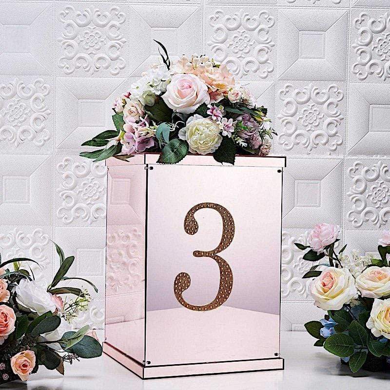 8 in Number Gold Self-Adhesive Rhinestones Gems Sticker