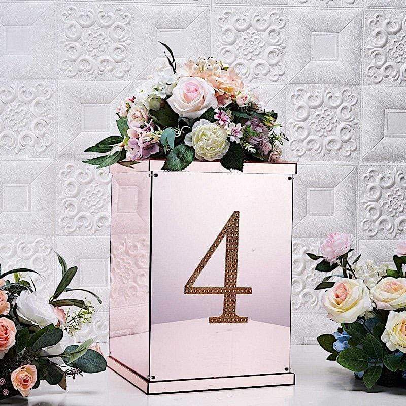 8 in Number Gold Self-Adhesive Rhinestones Gems Sticker