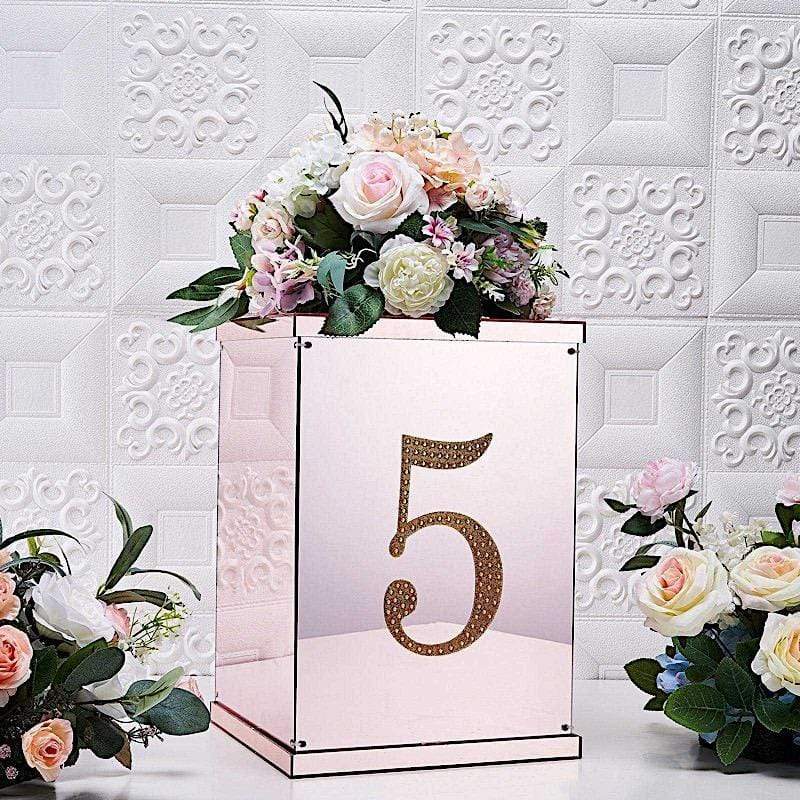8 in Number Gold Self-Adhesive Rhinestones Gems Sticker
