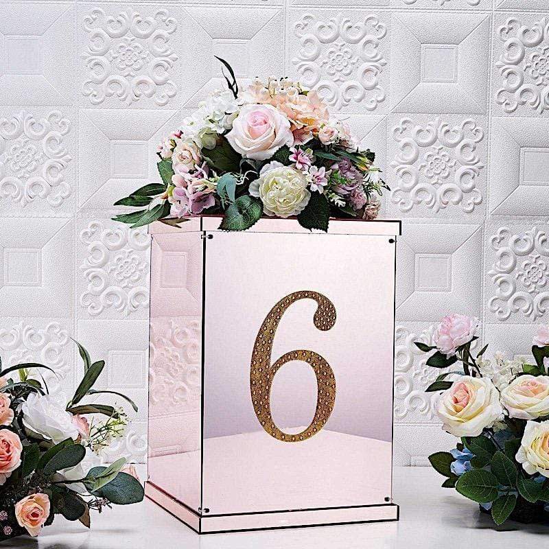 8 in Number Gold Self-Adhesive Rhinestones Gems Sticker