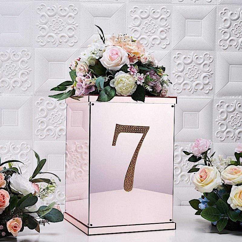 8 in Number Gold Self-Adhesive Rhinestones Gems Sticker