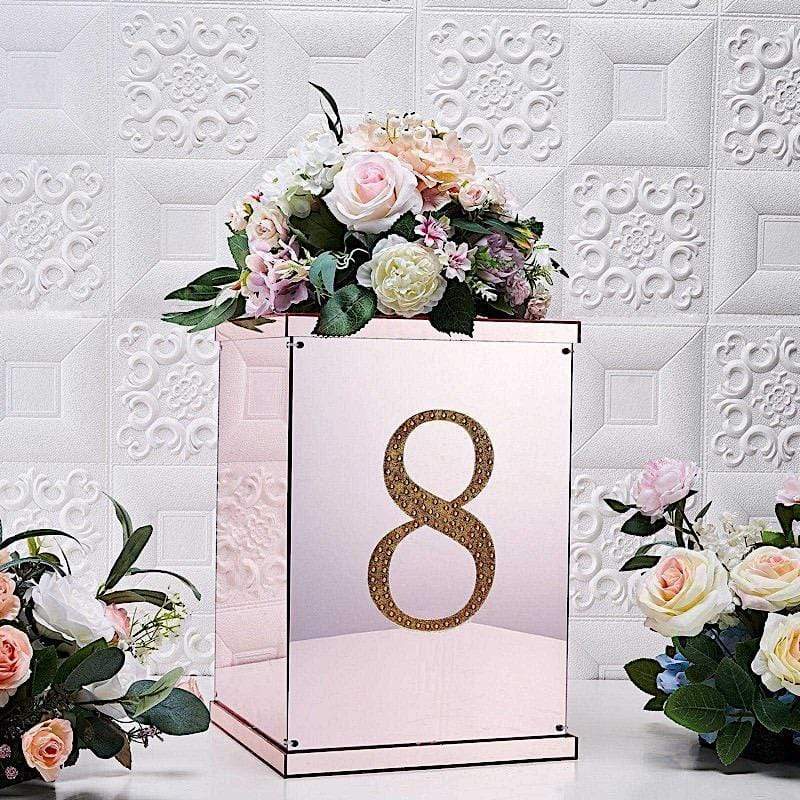 8 in Number Gold Self-Adhesive Rhinestones Gems Sticker