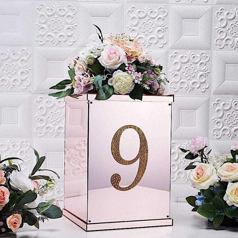 8 in Number Gold Self-Adhesive Rhinestones Gems Sticker