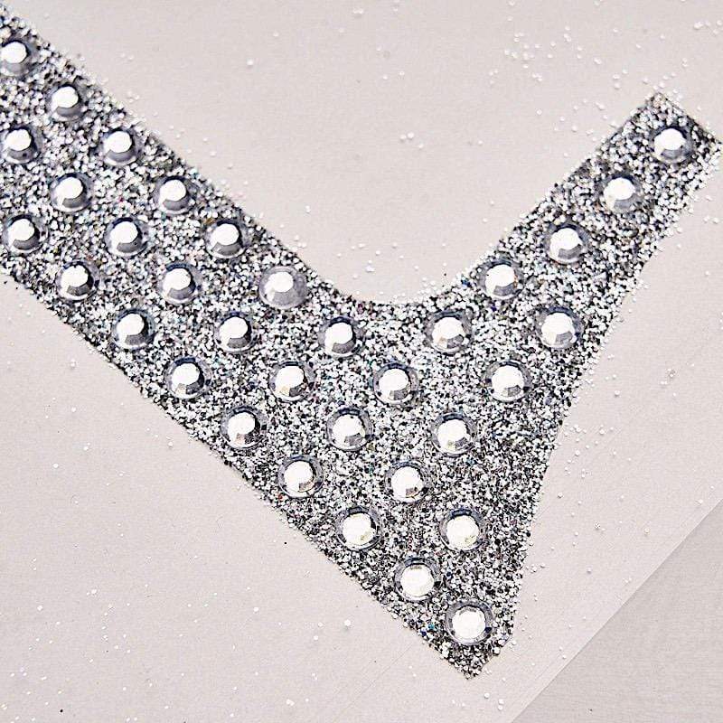 8 in Number Silver Self-Adhesive Rhinestones Gems Sticker