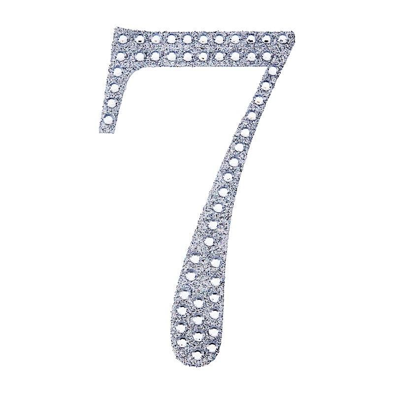 8 in Number Silver Self-Adhesive Rhinestones Gems Sticker