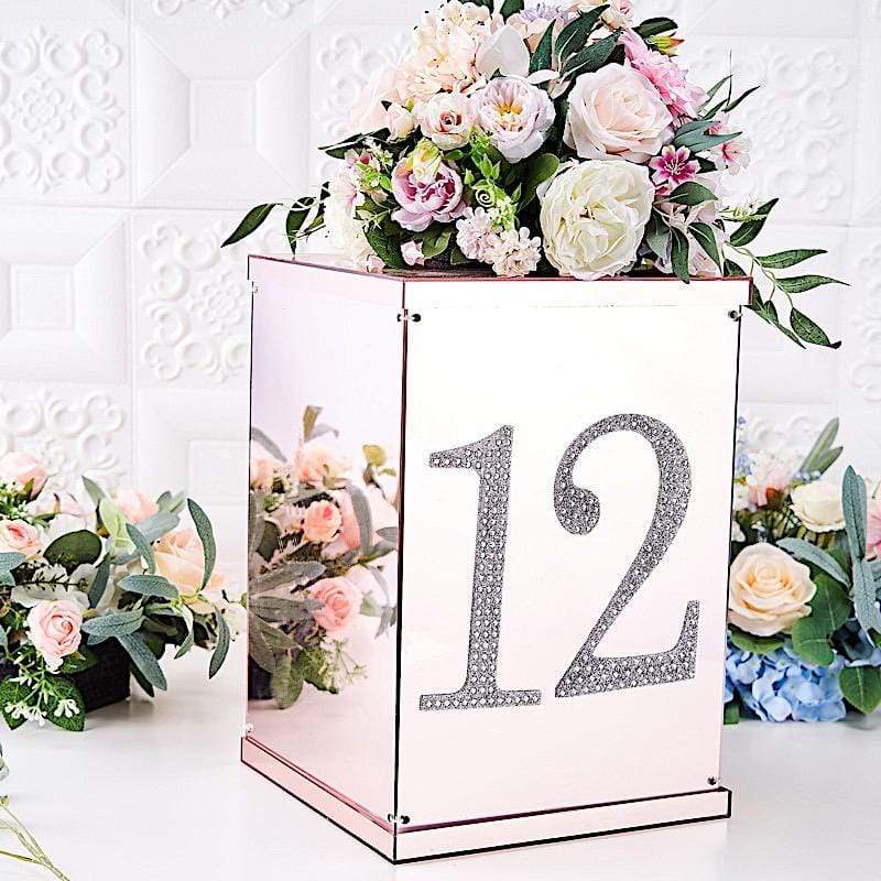 8 in Number Silver Self-Adhesive Rhinestones Gems Sticker