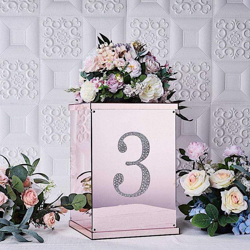 8 in Number Silver Self-Adhesive Rhinestones Gems Sticker
