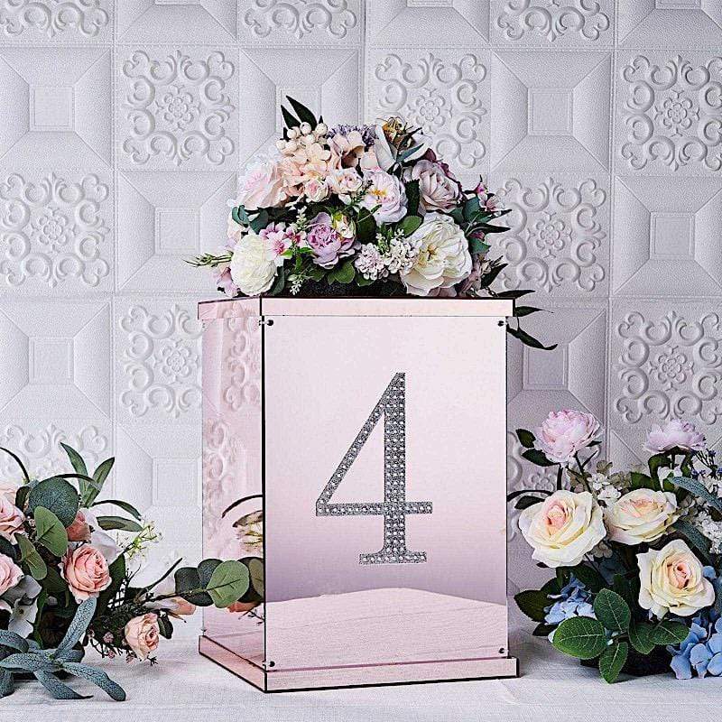 8 in Number Silver Self-Adhesive Rhinestones Gems Sticker