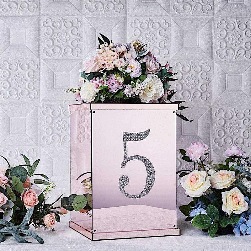 8 in Number Silver Self-Adhesive Rhinestones Gems Sticker