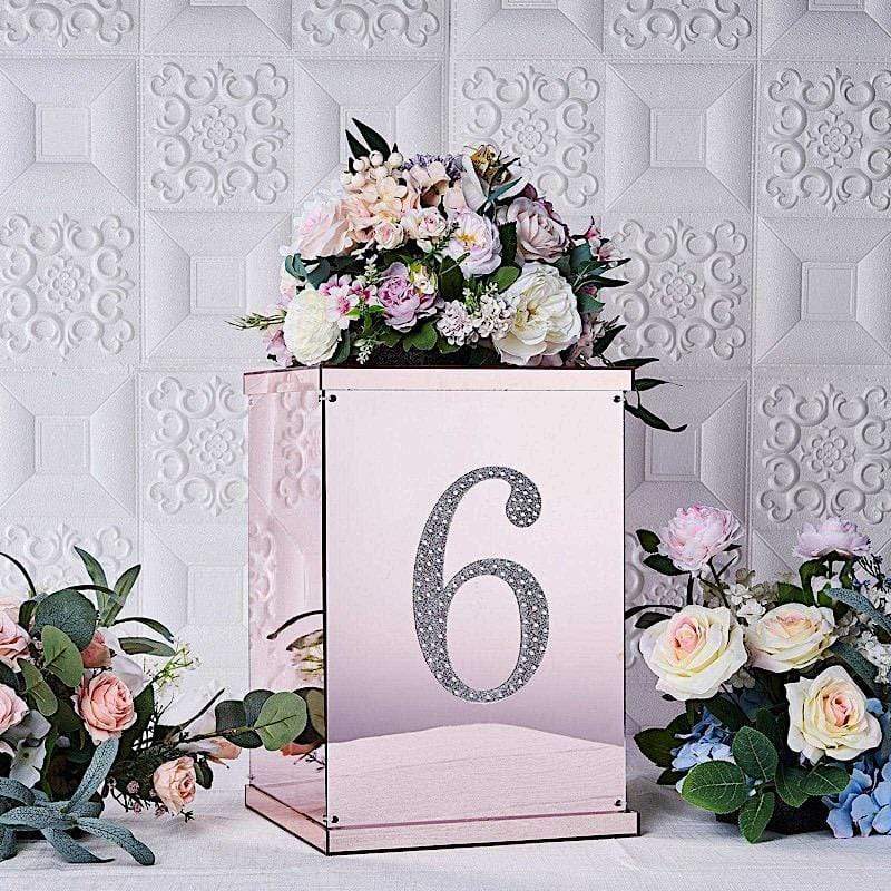 8 in Number Silver Self-Adhesive Rhinestones Gems Sticker