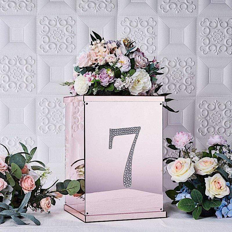 8 in Number Silver Self-Adhesive Rhinestones Gems Sticker