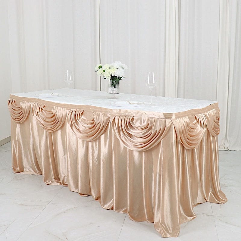 thumbnail image 2 of 14ft Royal Blue Sequin Table Skirt Sparkle Party Table Skirting For Birthday Wedding Bridal Banquet Decorations 2 of 12