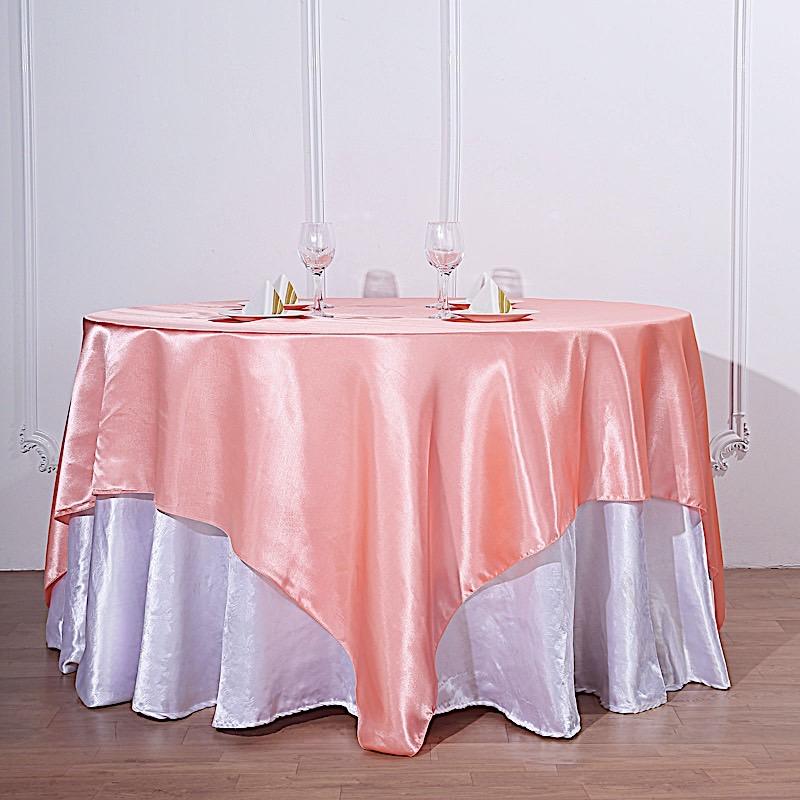 72" x 72" Satin Square Table Overlay Wedding Decorations LAY72_STN_CORL