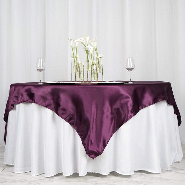 72" x 72" Satin Square Table Overlay Wedding Decorations LAY72_STN_EGG