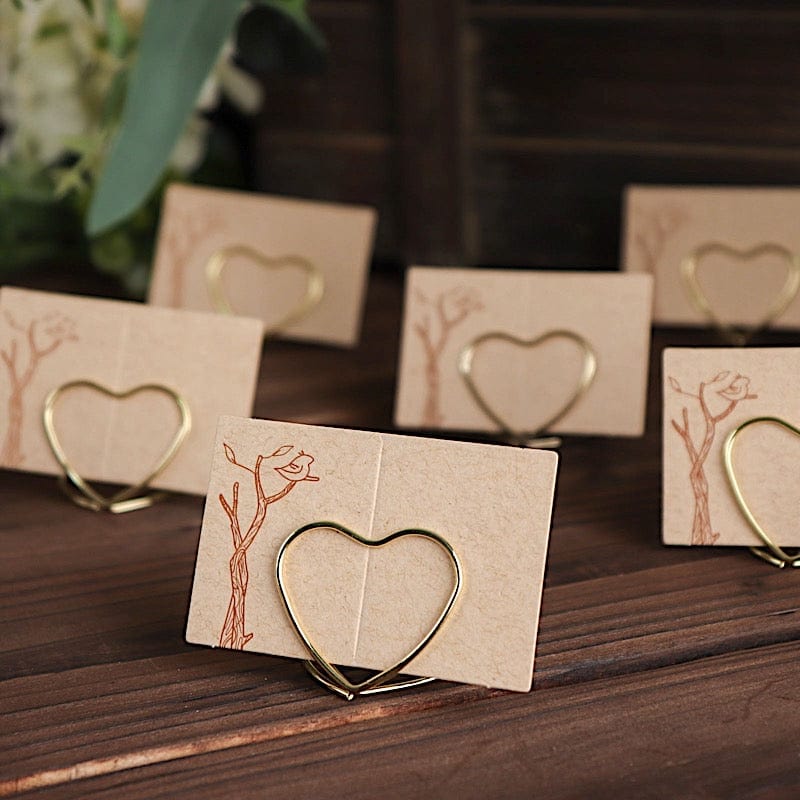 20 Pack Silver Heart Table Number Clips