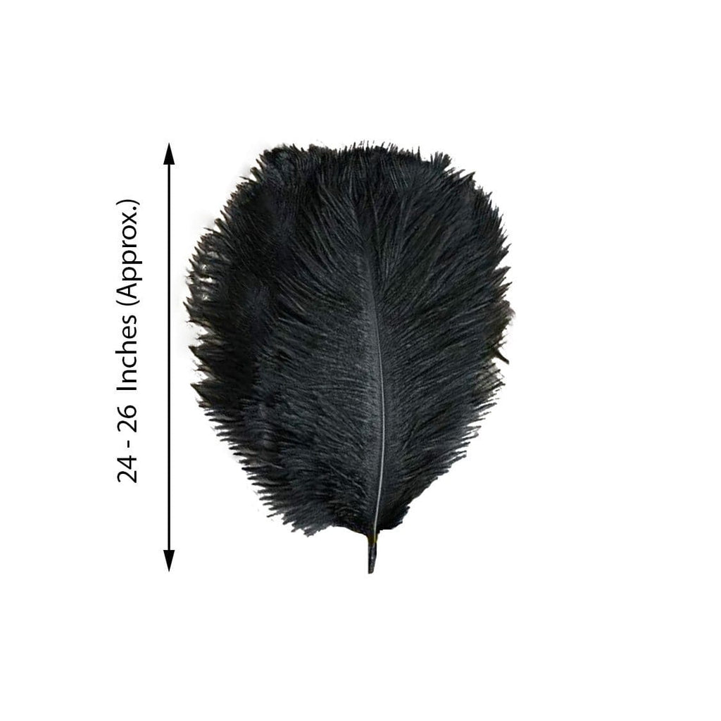 Black Ostrich Feather Decor 15-70cm/6-28 Big Ostrich Feathers for