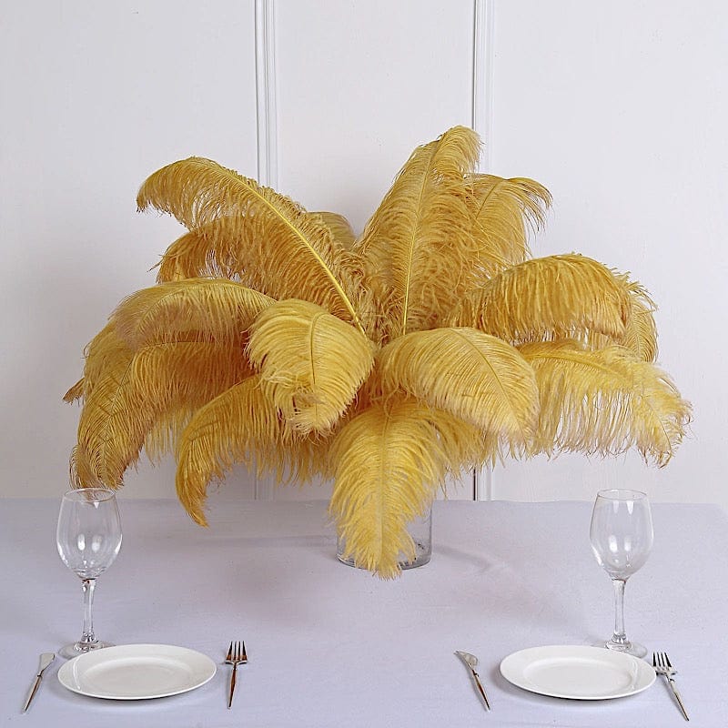 12 Large Authentic Ostrich Feathers 24 - 26 inches
