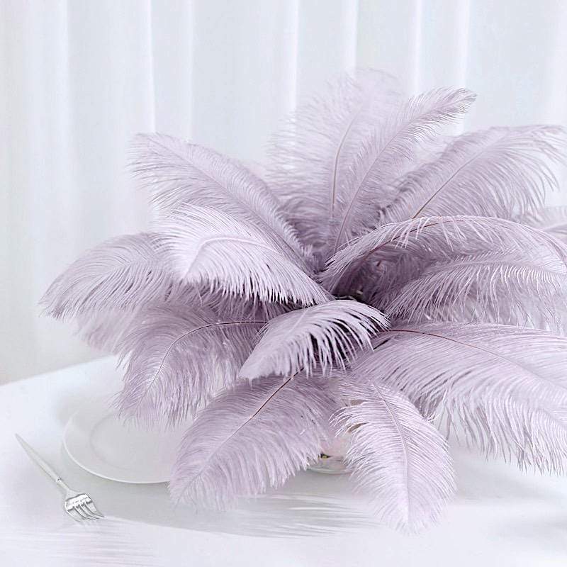 Balsacircle 12 Pieces 13 inch-15 inch Mauve Authentic Ostrich Feathers Centerpieces, Pink