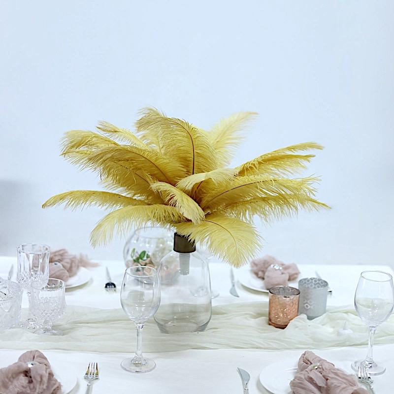 12 pcs 13 - 15 inches Genuine Ostrich Feathers