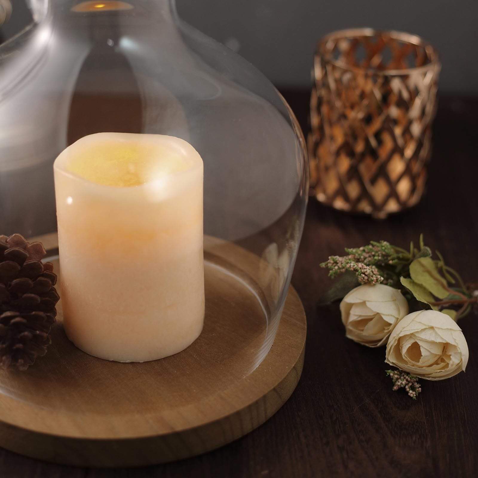 10 inch tall Jug with Wooden Base Clear Glass Vase