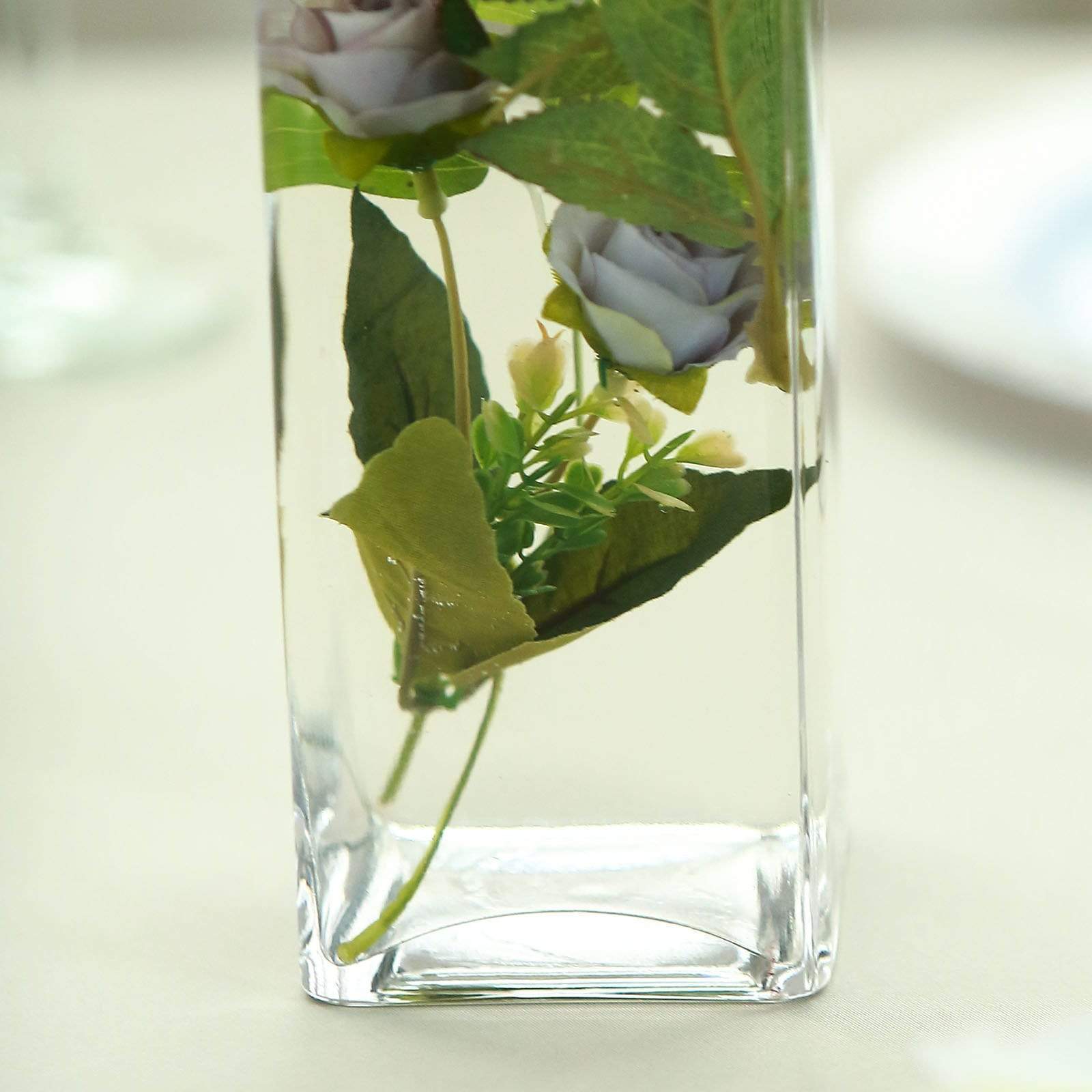 12 pcs Clear Glass Square Block Vases Centerpieces