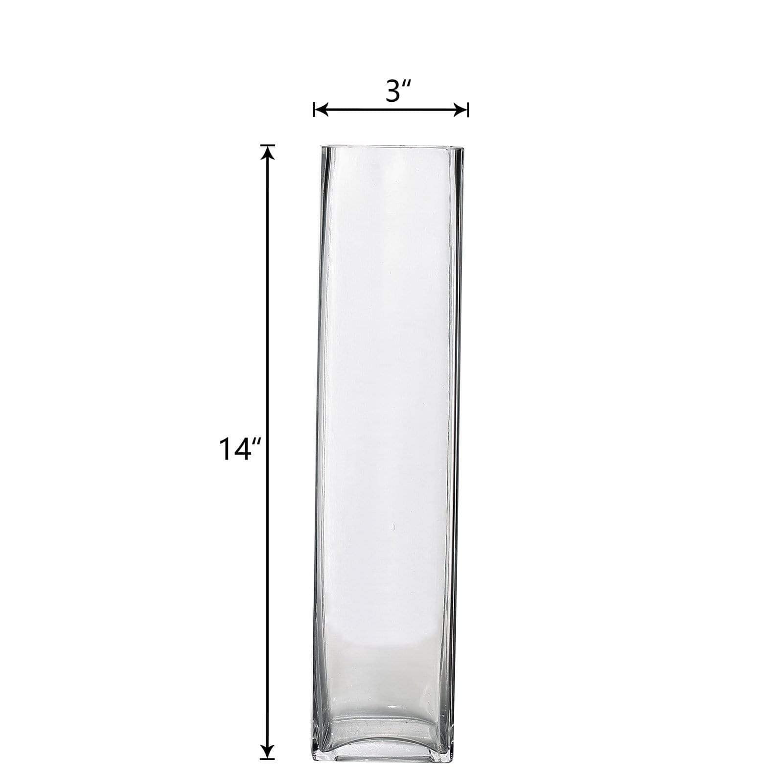 12 pcs Clear Glass Square Block Vases Centerpieces