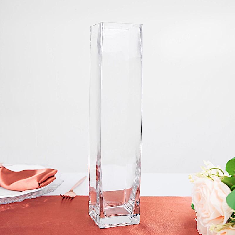 12 pcs Clear Glass Square Block Vases Centerpieces