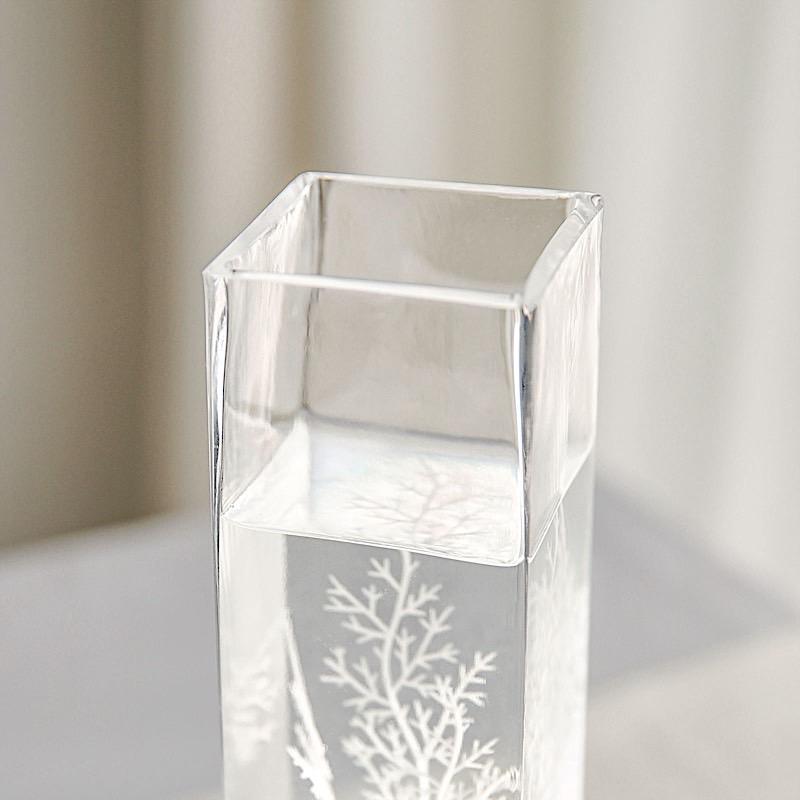 12 pcs Clear Glass Square Block Vases Centerpieces