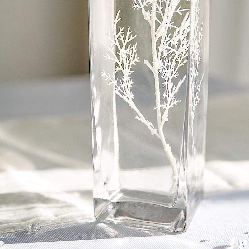 12 pcs Clear Glass Square Block Vases Centerpieces