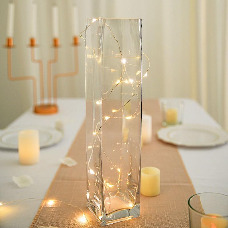 12 pcs Clear Glass Square Block Vases Centerpieces