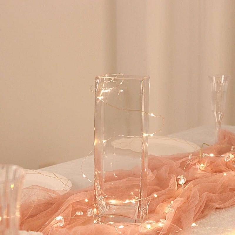 12 pcs Clear Glass Square Block Vases Centerpieces