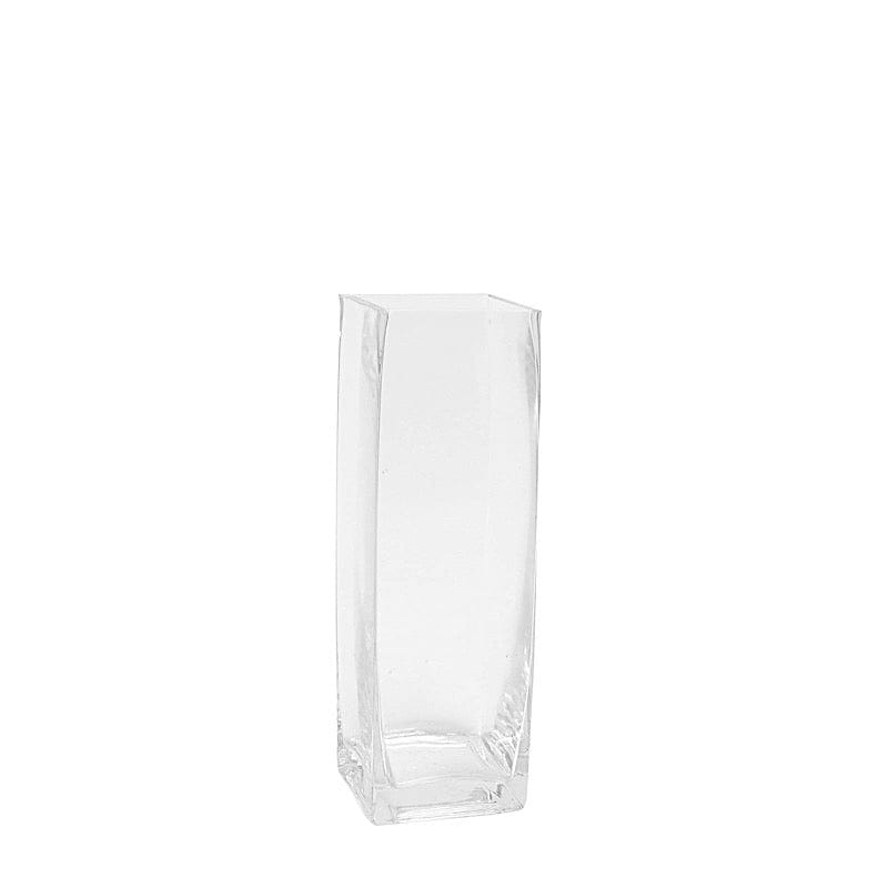 12 pcs Clear Glass Square Block Vases Centerpieces