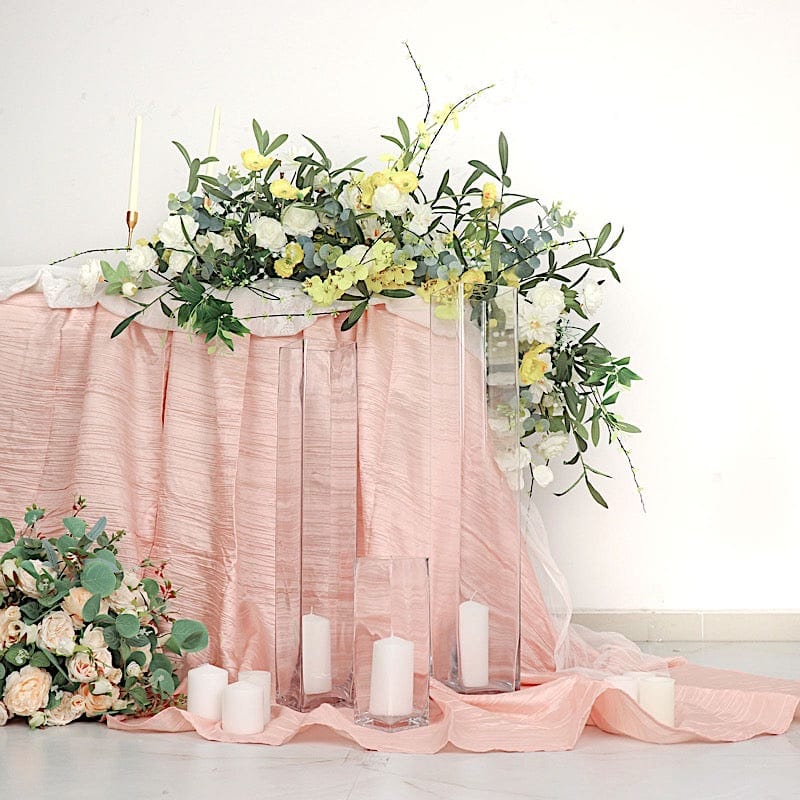 12 pcs Clear Glass Square Block Vases Centerpieces