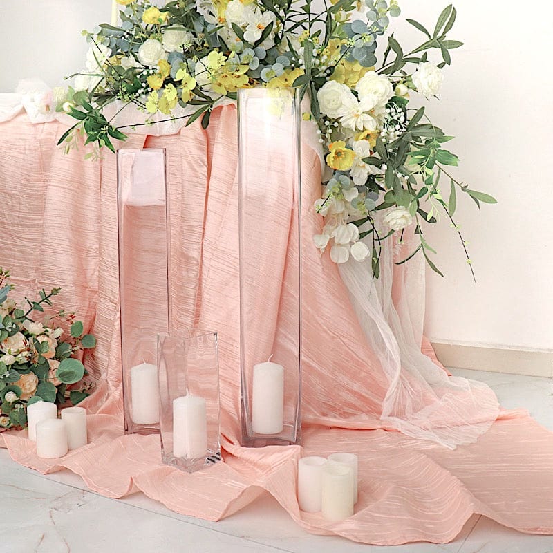 12 pcs Clear Glass Square Block Vases Centerpieces