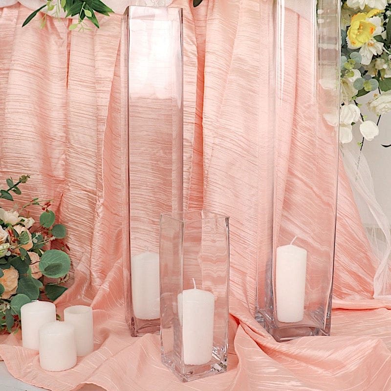 12 pcs Clear Glass Square Block Vases Centerpieces