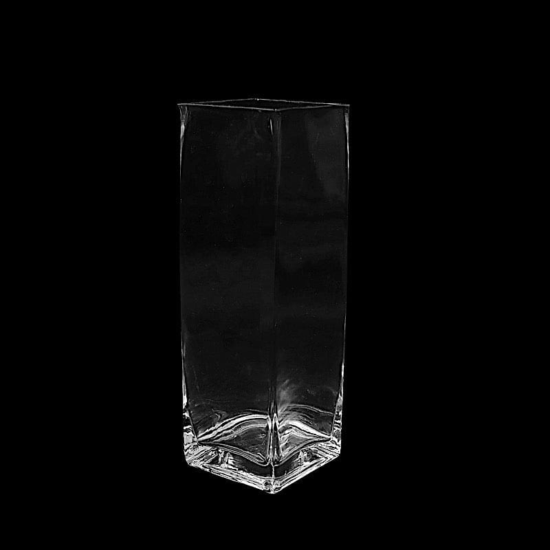 12 pcs Clear Glass Square Block Vases Centerpieces