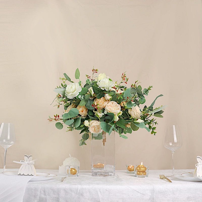 12 pcs Clear Glass Square Block Vases Centerpieces