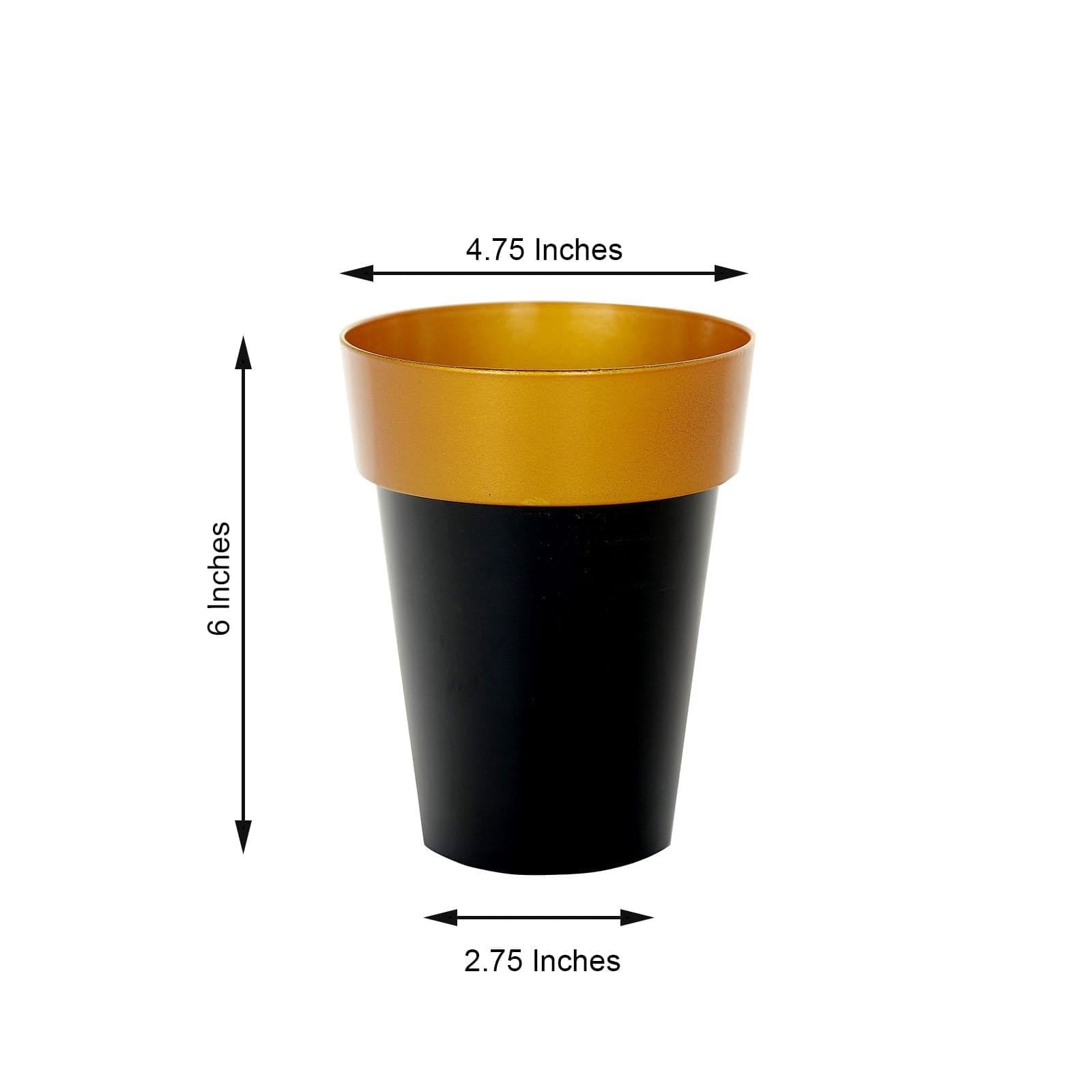 2 pcs 6 in tall Metallic Round Plastic Flower Plant Pots