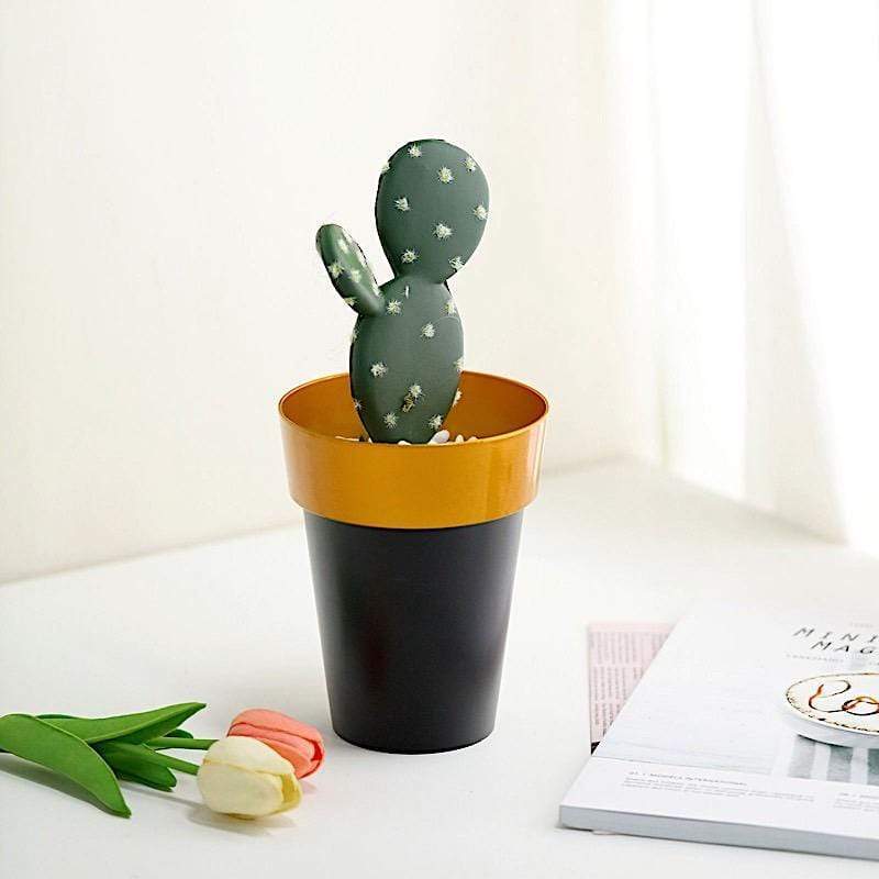 2 pcs 6 in tall Metallic Round Plastic Flower Plant Pots