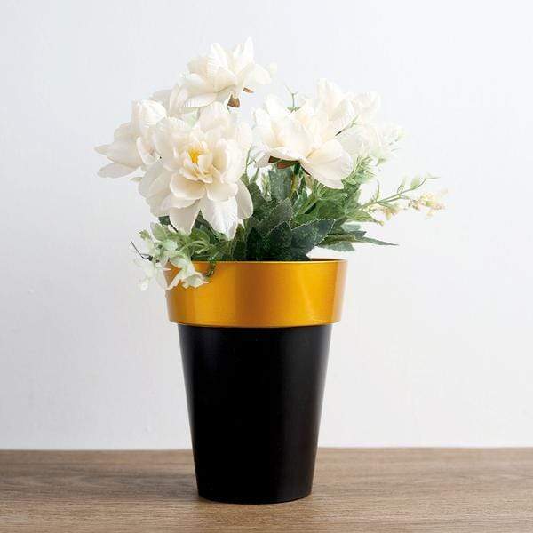 2 pcs 6 in tall Metallic Round Plastic Flower Plant Pots