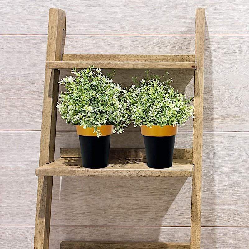 2 pcs 6 in tall Metallic Round Plastic Flower Plant Pots