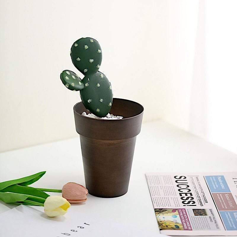 2 pcs 6 in tall Metallic Round Plastic Flower Plant Pots