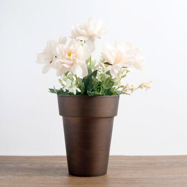 2 pcs 6 in tall Metallic Round Plastic Flower Plant Pots