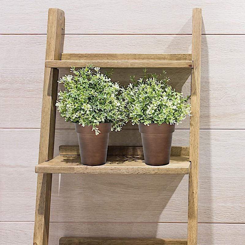 2 pcs 6 in tall Metallic Round Plastic Flower Plant Pots