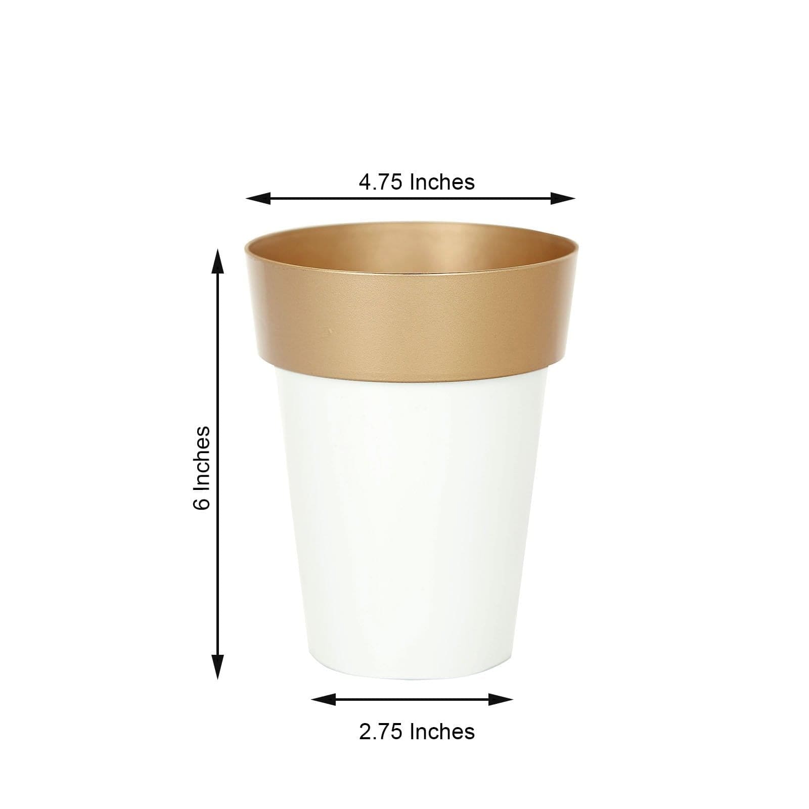 2 pcs 6 in tall Metallic Round Plastic Flower Plant Pots