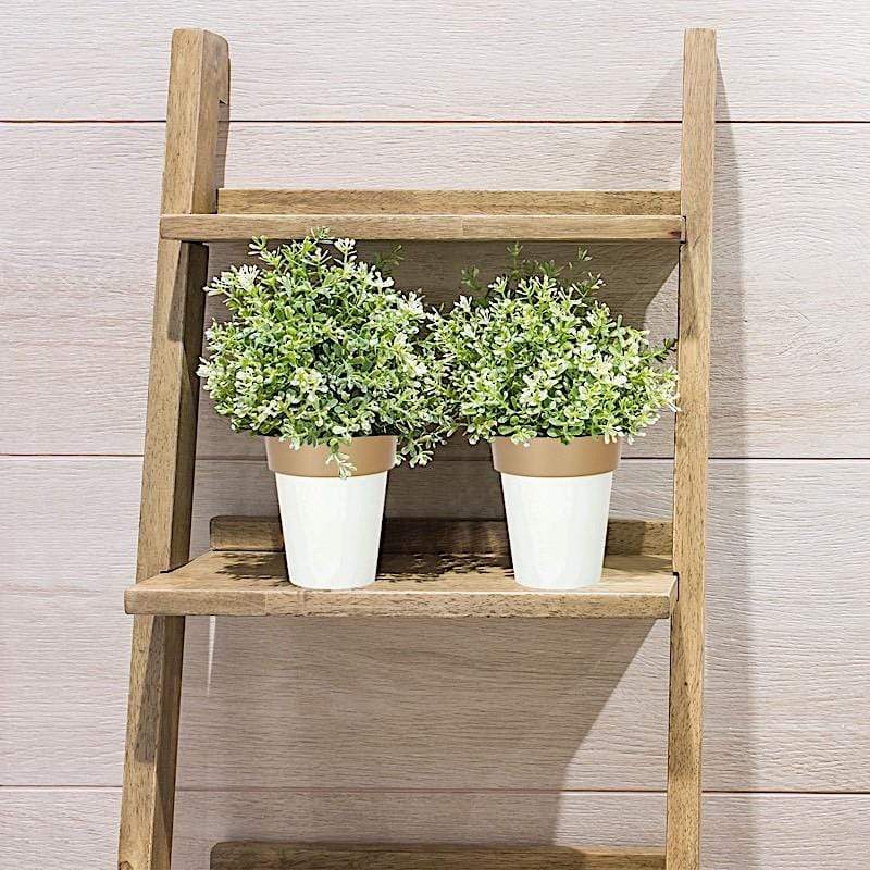 2 pcs 6 in tall Metallic Round Plastic Flower Plant Pots