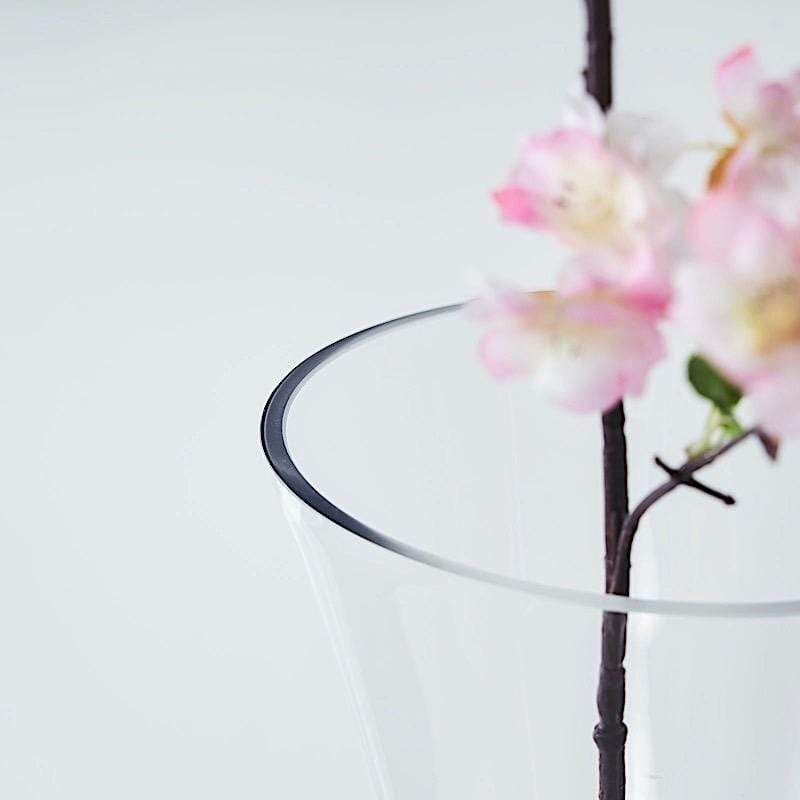 2 Clear Reversible Glass Trumpet Vases Centerpieces