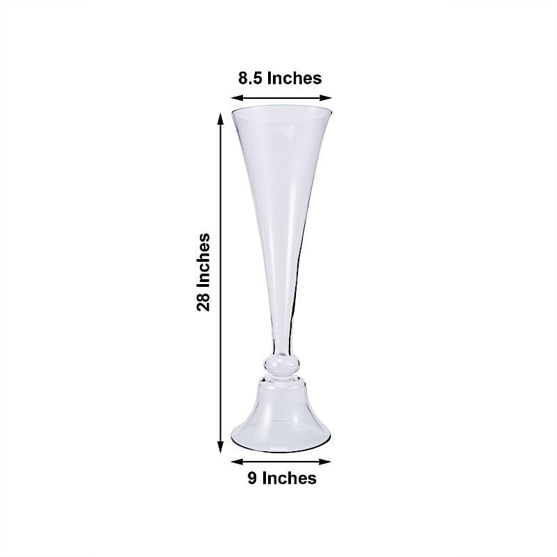 2 Clear Reversible Glass Trumpet Vases Centerpieces