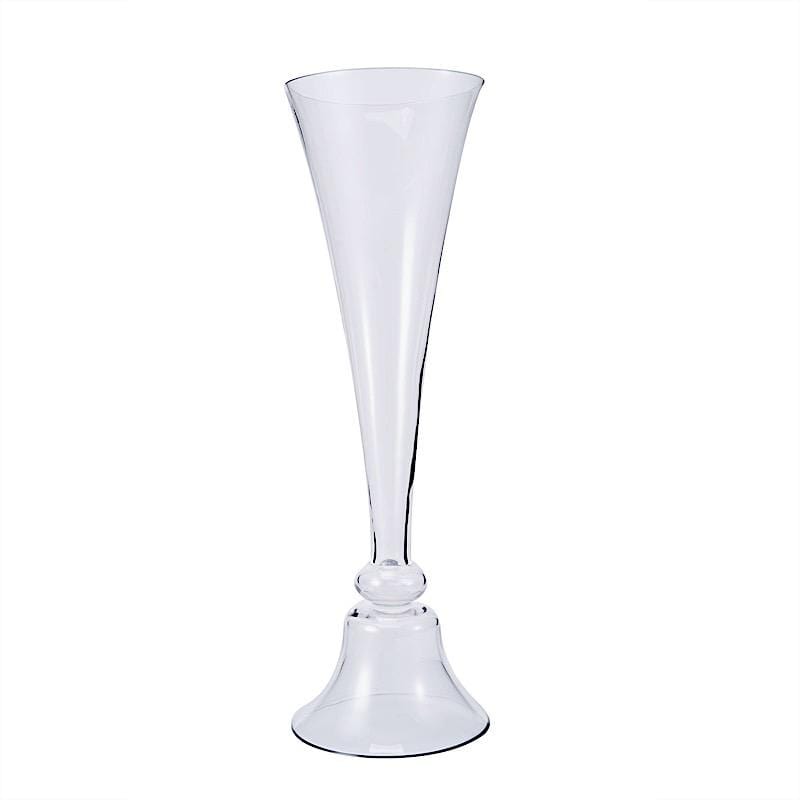 2 Clear Reversible Glass Trumpet Vases Centerpieces