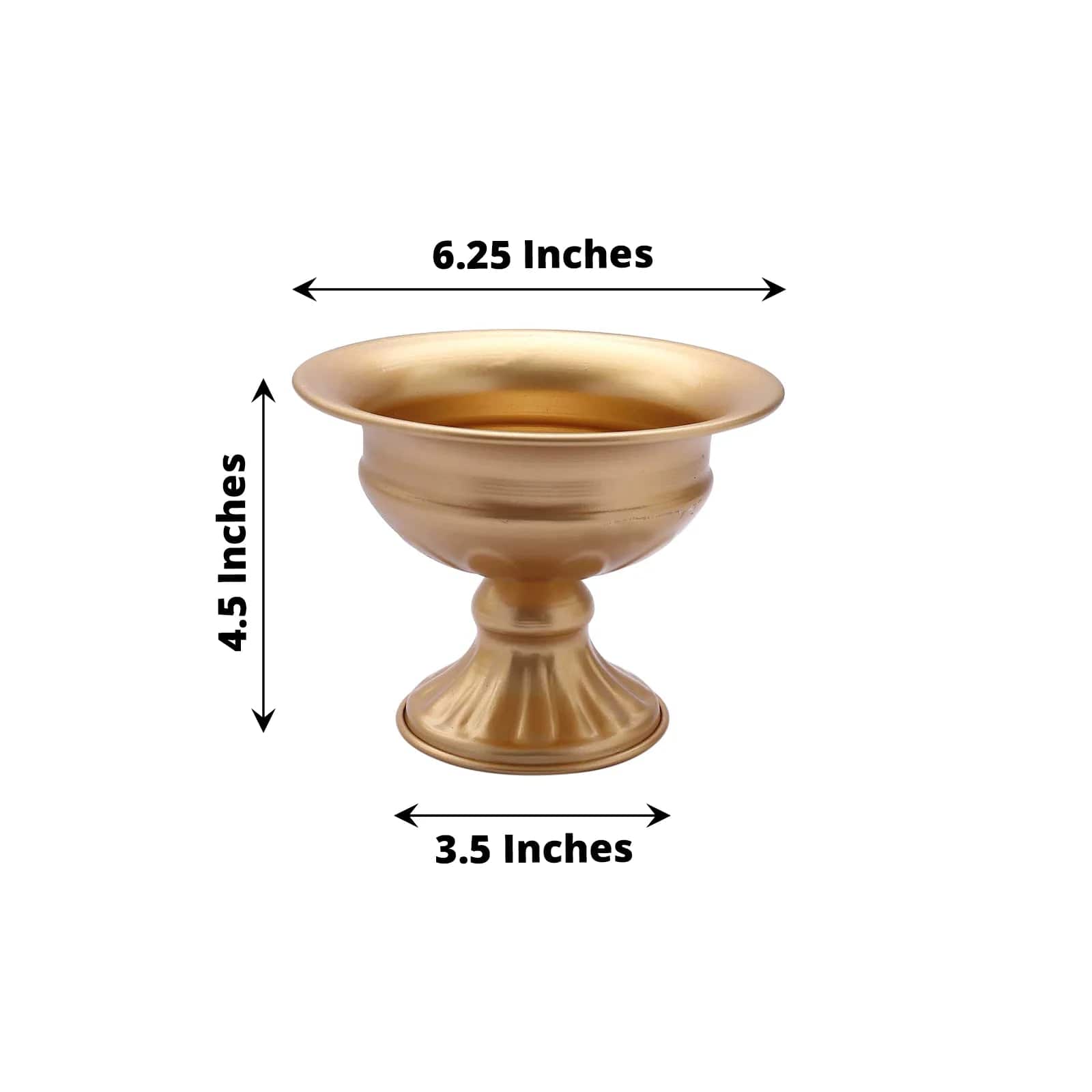 2 Gold 4 in Mini Compote Vases Wine Goblet Style Flower Pedestals Pots